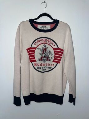 Vintage Budweiser Cream Crewneck Sweater